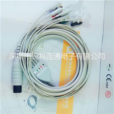 ECG导联线6PIN美标一体五导批发