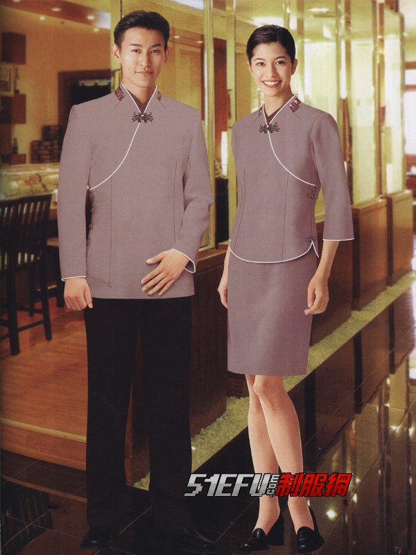 上海武轩服饰有限公司定制中式餐厅制服中式餐厅服务员制服图片