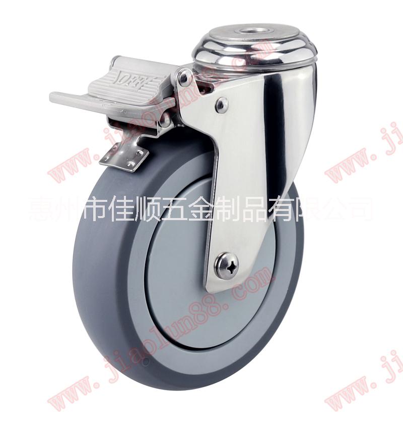 高品质不锈钢TPR静音脚轮厂家，上海医疗脚轮 医用304不锈钢高静音TPR脚轮