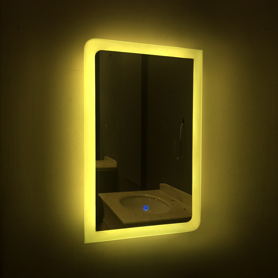 卫浴智能LED浴室镜触摸开关暖灯化妆镜防水防雾酒店浴室镜 外贸