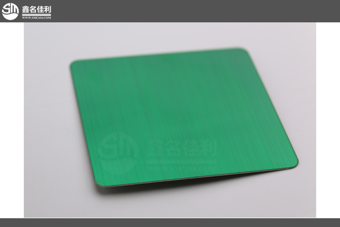 彩色不锈钢板拉丝板真空电镀翡翠绿 不锈钢拉丝板加工厂 绿金彩色不锈钢拉丝板