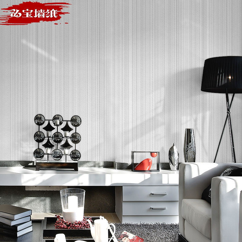简约现代3d立体纯素色无纺布墙纸客厅书房竖条纹壁纸极简风格背景