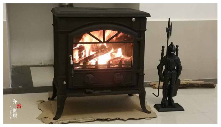乔治壁炉汉斯别墅燃木真火取暖炉独立式铸铁壁炉图片