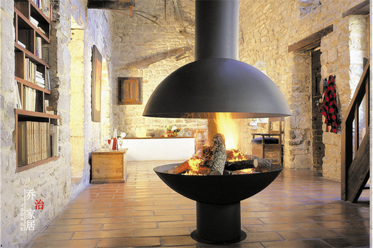 异形悬挂壁炉真火取暖器RG960 装饰壁炉定制真火燃木壁炉
