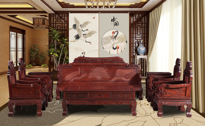 东阳红木中式沙发客厅组合红酸枝仿 红木红酸枝家具沙发组合图片