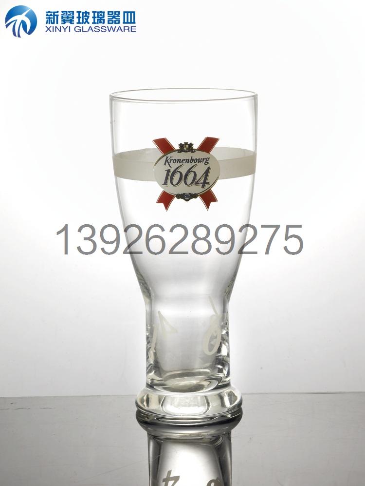 批发收腰玻璃杯促销定制logo啤酒杯 玻璃杯，啤酒杯