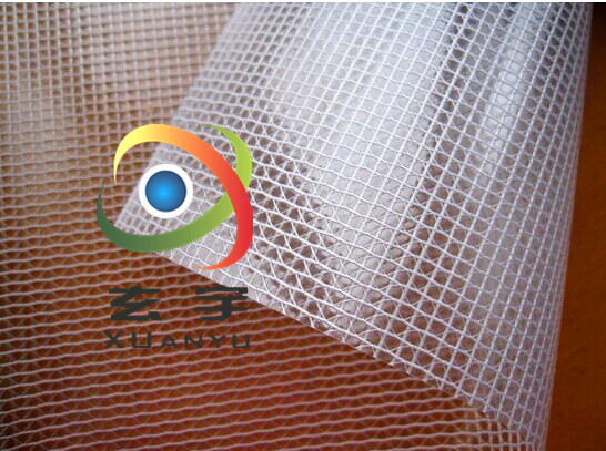 供应PVC透明网格布，花纹透明布