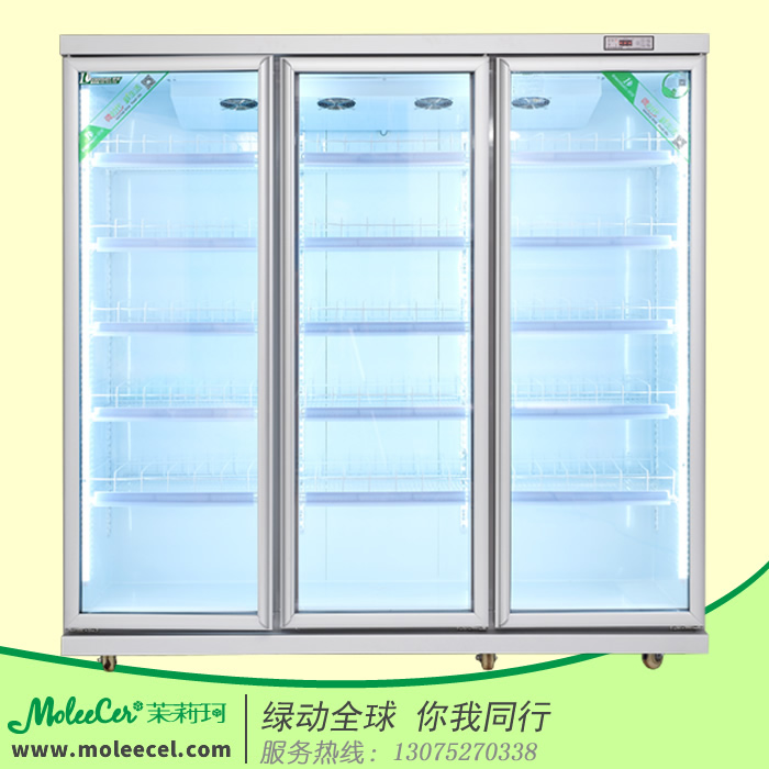 茉莉珂冷柜MLG-3三门长把手饮料展示冷柜冰柜厂家直销广东冷藏柜图片