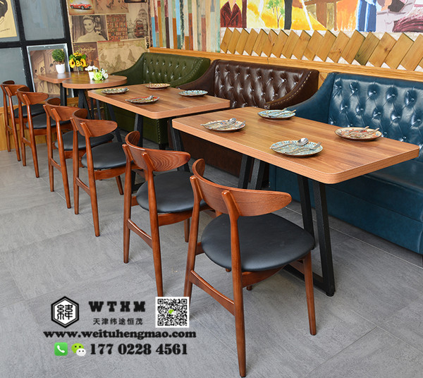 天津咖啡厅餐桌餐椅，创意简约小方桌，快餐店方桌小圆桌图片