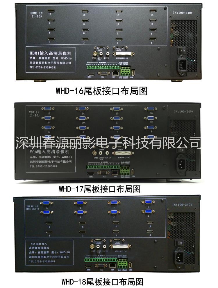 16路高清硬盘录像机 HDMI输入接口 VGA输入