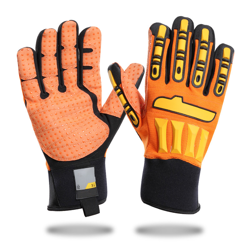 ebay热卖石油手套工业劳保手套防滑耐磨防撞手套超纤高档机械手套