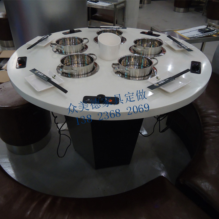 六人火锅桌餐桌椅组合，火锅店火锅餐桌，电磁炉火锅餐桌椅