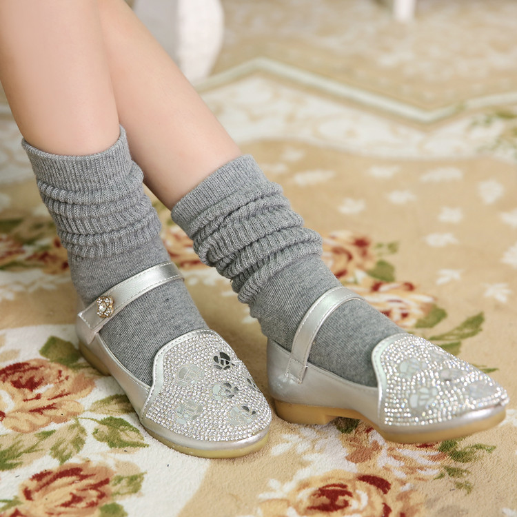 时尚新款韩版双针堆堆袜精梳棉手工无骨缝头儿童中筒袜子批发