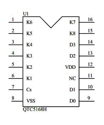 8通道（BCD码）输出QTC5168H触控芯片