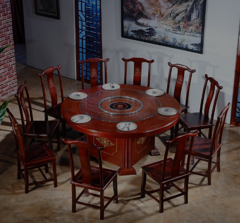 天津酒店圆桌，榆木桌，实木餐桌椅厂家直销