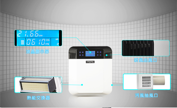 艾尔斯派热交换新风机家用壁挂新风 家用壁挂新风系统厂家直销