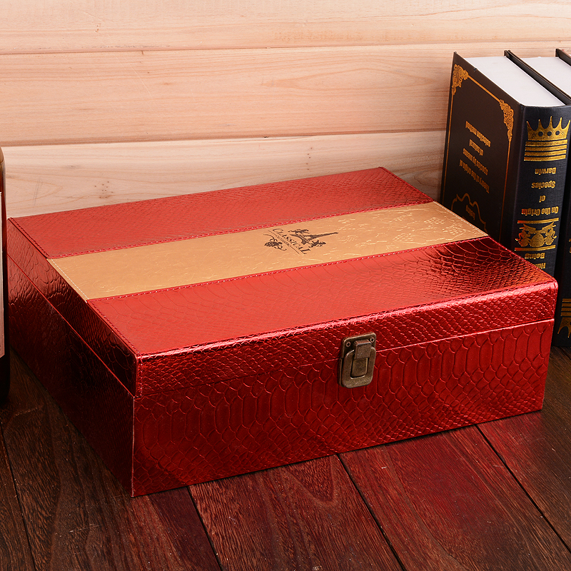包装盒红酒礼盒皮盒可定制LOGO 现货供应双支红酒包装盒红酒礼品包装盒