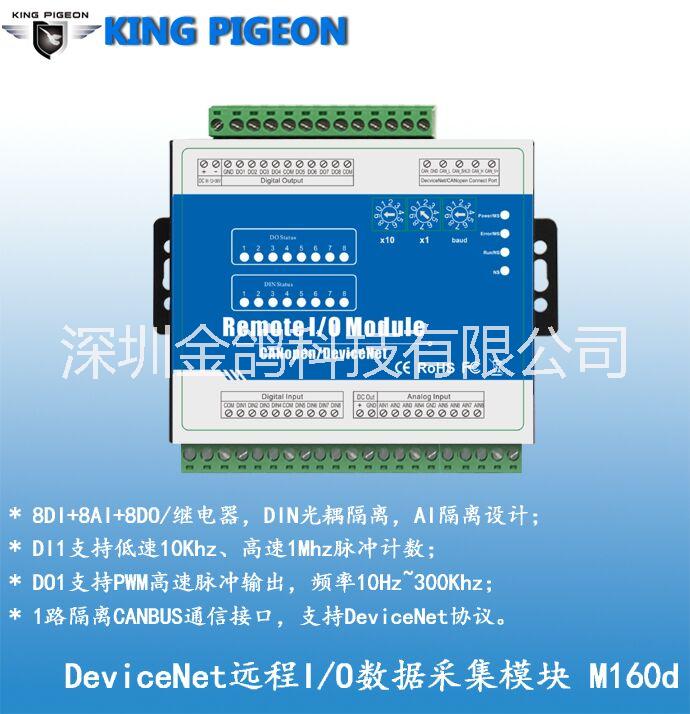M160d工业远程I/O数据采集 DeviceNet协议 8DI 8AI 8DO或继电器
