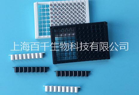 上海百千96孔全黑可拆酶标板（酶标仪用96孔单条黑色可拆卸酶标板）图片
