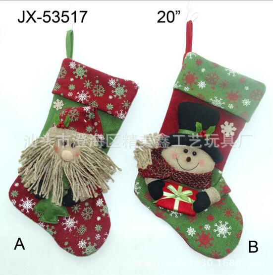 2018圣诞袜子 圣诞袜子供应商 国外圣诞袜子批发 圣诞老人袜子 圣诞雪人袜子