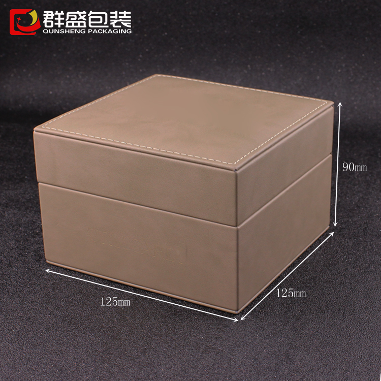 深圳市包装盒定做厂家pu皮革高端手表盒图片