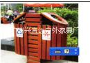 供应室外小区公园垃圾桶带轮可移动公园垃圾桶 防腐木垃圾桶图片