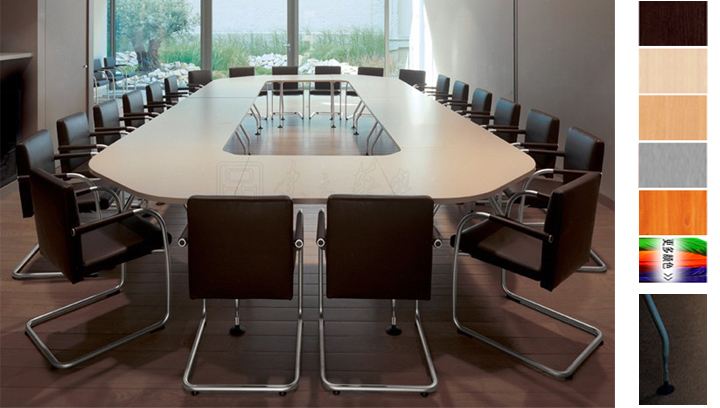 会议桌简约办公桌椅实木电脑桌培训桌大班台主管台长桌 板式会议桌