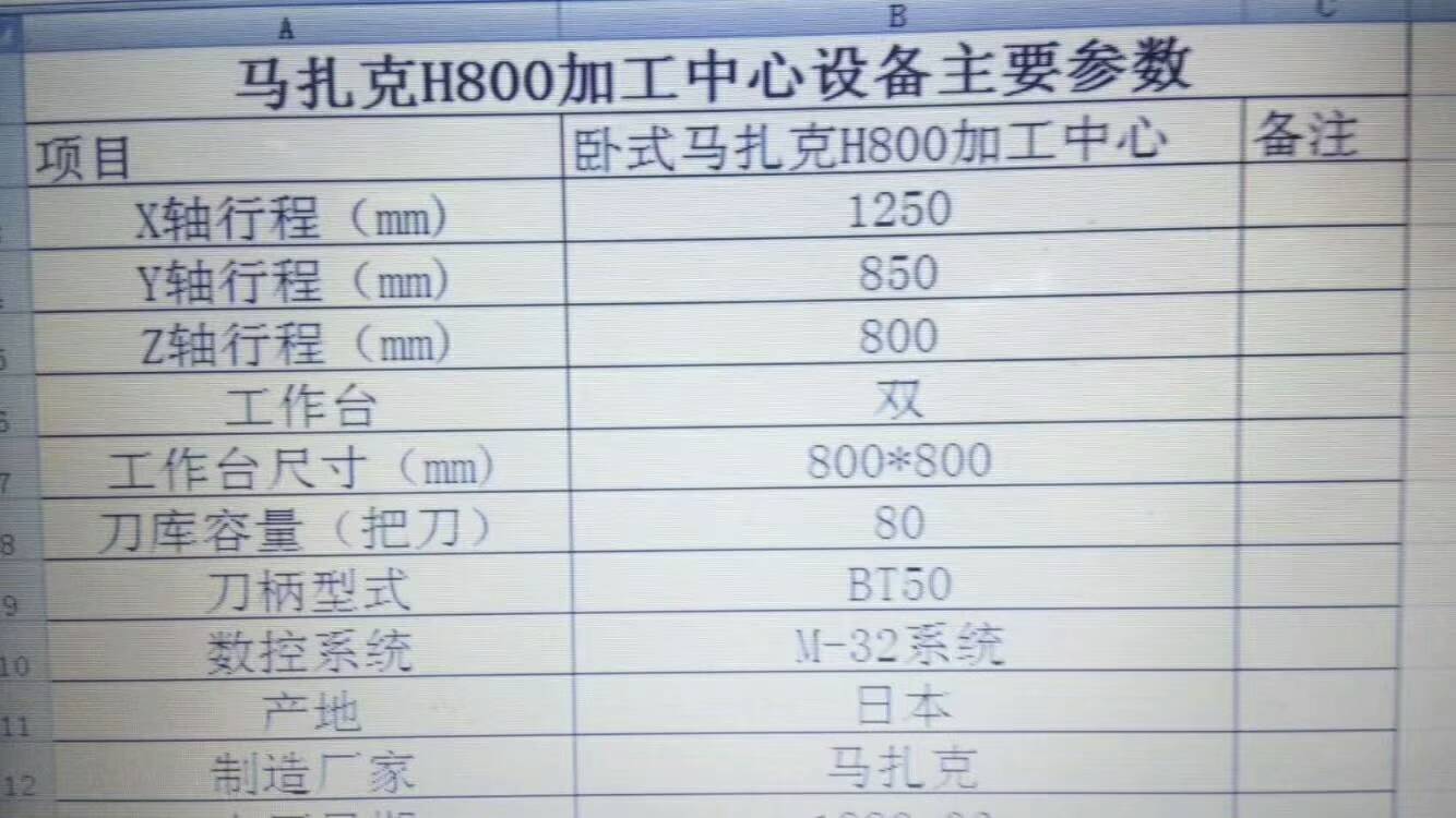 马扎克H800双台面卧式加工中心