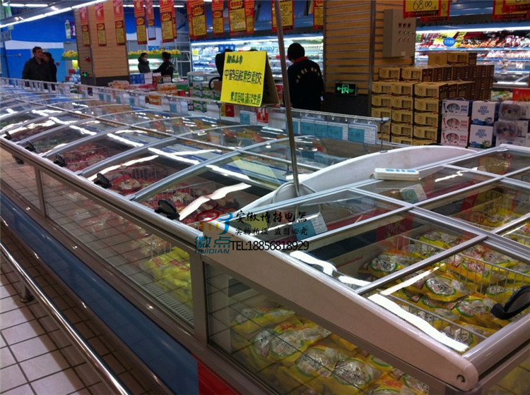 定做卧式冷冻柜超市商用双岛柜汤圆水饺展示柜冷冻雪糕柜