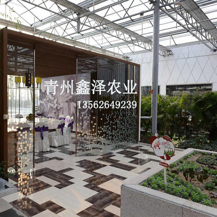 山东玻璃生态餐厅温室 蔬菜温室建造温室大棚 玻璃温室生态餐厅出售