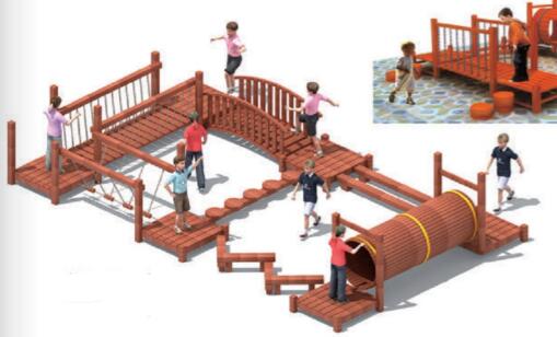 幼儿园户外攀爬架|绳网攀爬|钻洞体能组合