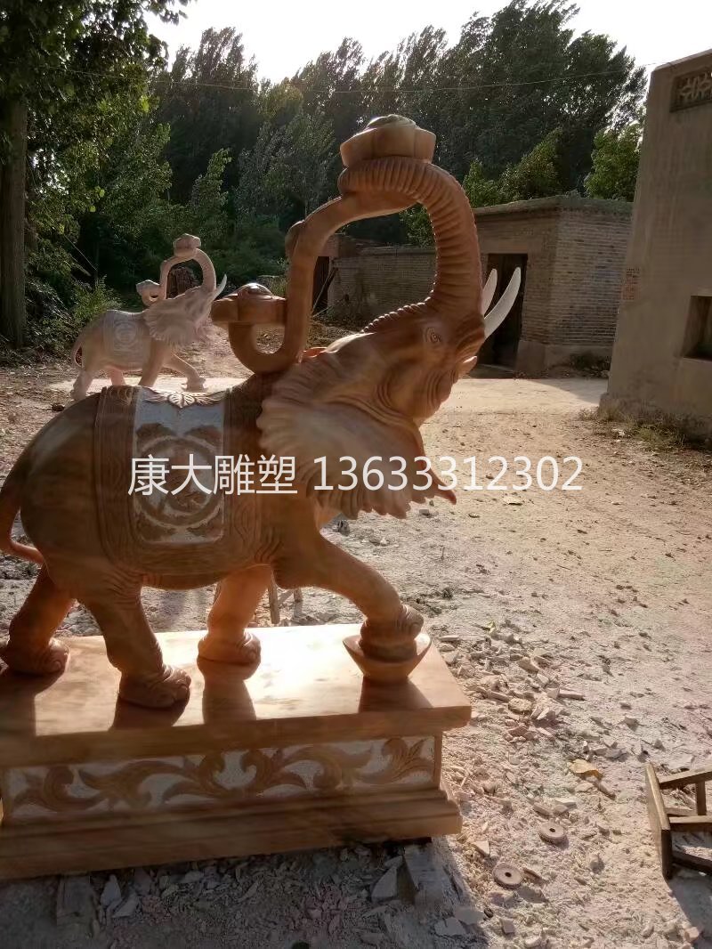 石家庄市河北省供应石雕大象雕塑门墩一对厂家河北省供应石雕大象雕塑门墩一对