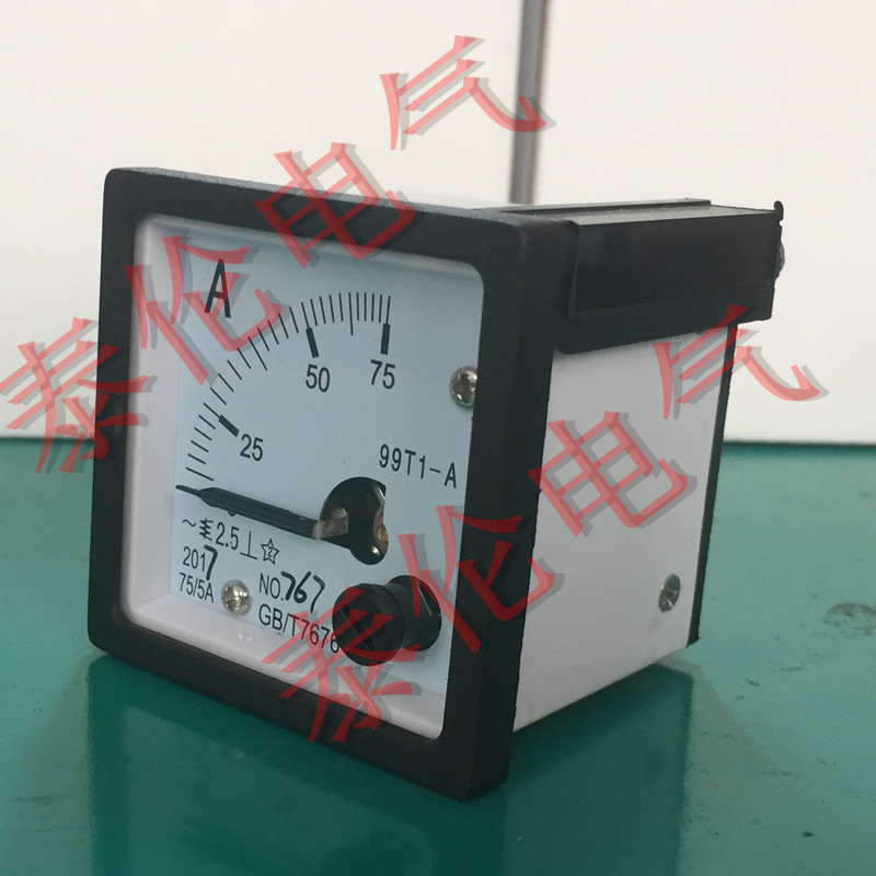 99T1-A抽屉柜小型电流表 800A交流电流表 指针式安培表规格尺寸 45mm