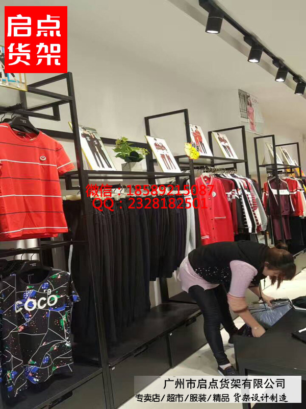 男装店展示架,快时尚服装货架,km男装货架