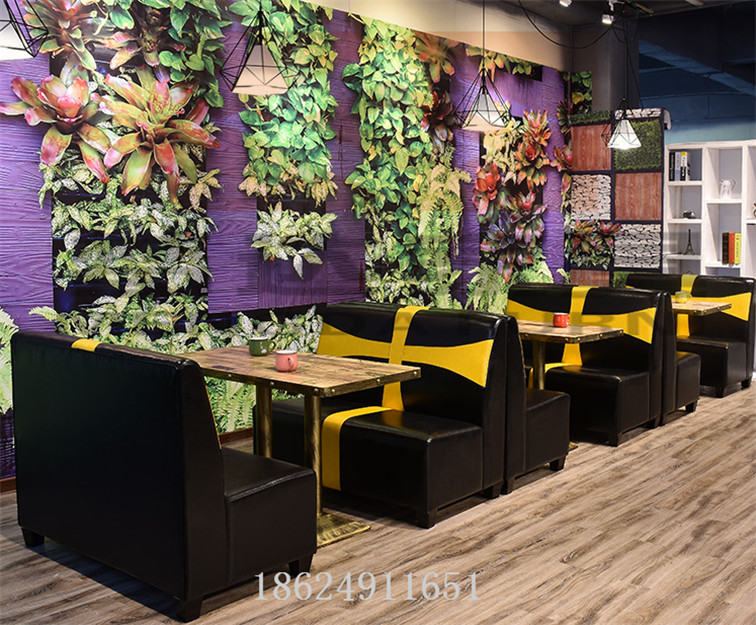郑州市厂家定制复古咖啡厅西餐厅沙发厂家
