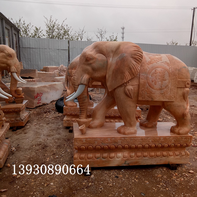 保定市大象雕刻厂家曲阳石雕大象雕刻图片 园林大象石雕设计定做 博宝雕刻厂