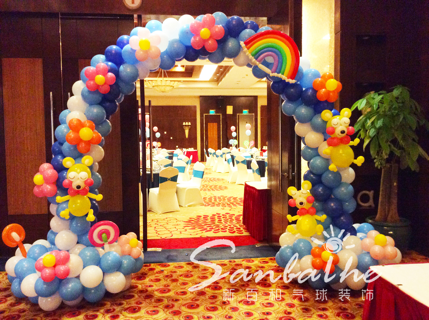 南宁创意气球艺术装饰-新百合策划，时尚儿童生日、私人派对场地气球布置图片