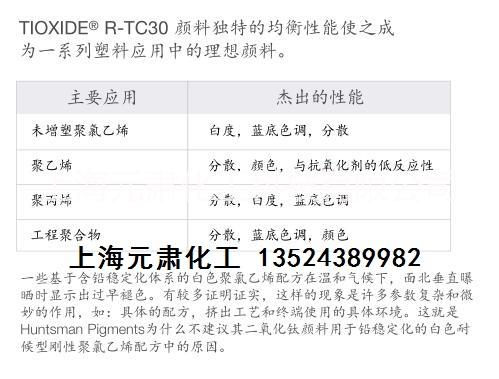 钛白粉亨斯迈RTC30/FC5上海元肃直供|钛白粉亨斯迈RTC30进口原装