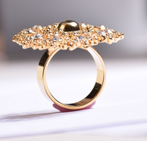 饰品厂家生产直供ring戒指孔雀太阳钛钢戒指速卖通新款潮流戒指图片