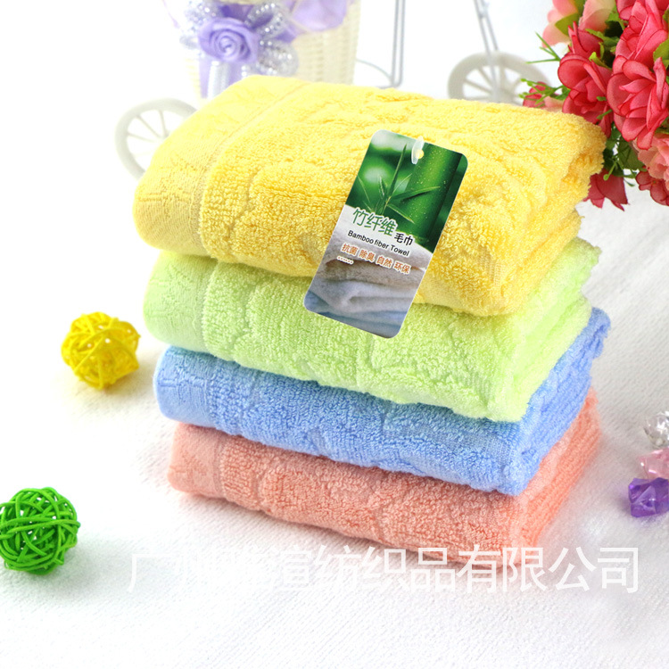 厂家直销 提花熊猫竹子竹纤维童巾 舒适柔软儿童宝宝洗澡毛巾图片