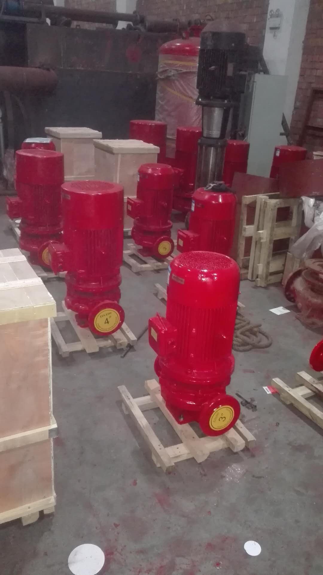 4KW多级消防泵/喷淋消防喷水泵XBD4.8/1.6-40G*4室外消火栓泵视频调试/江洋3CF消防泵出厂价