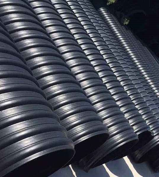 桃源钢带管HDPE钢带管厂家生产的黑色塑料波纹管大口径排污管道