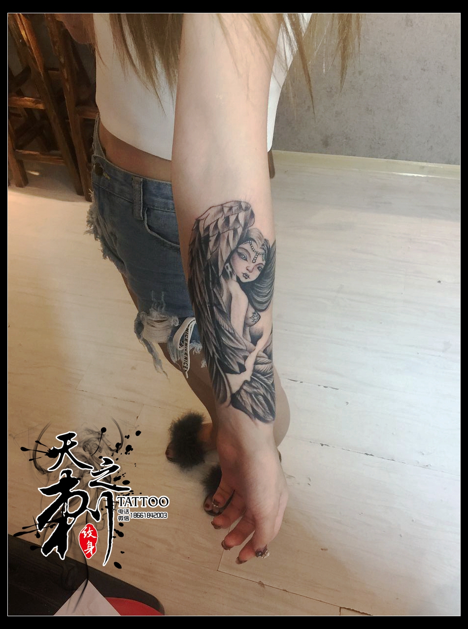 青岛李村纹身 天使纹身图案