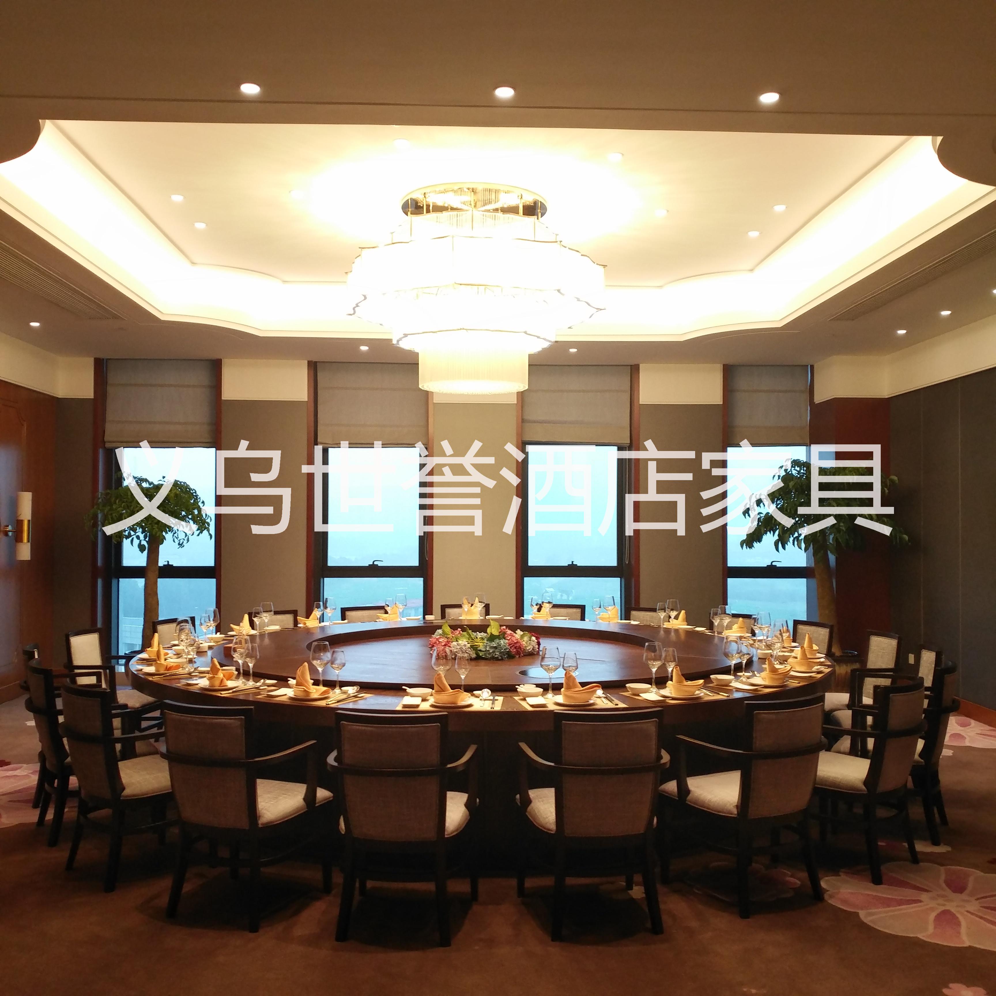 酒店新中式实木电动餐桌图片