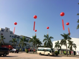 深圳空飘气球租赁 深圳2米直径红色空飘气球升空大气球氢气球落地气球出租售