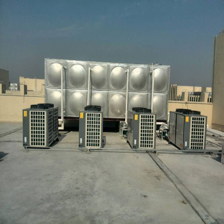 2吨2匹空气能热水器安装，太阳能热泵安装，工厂热水安装