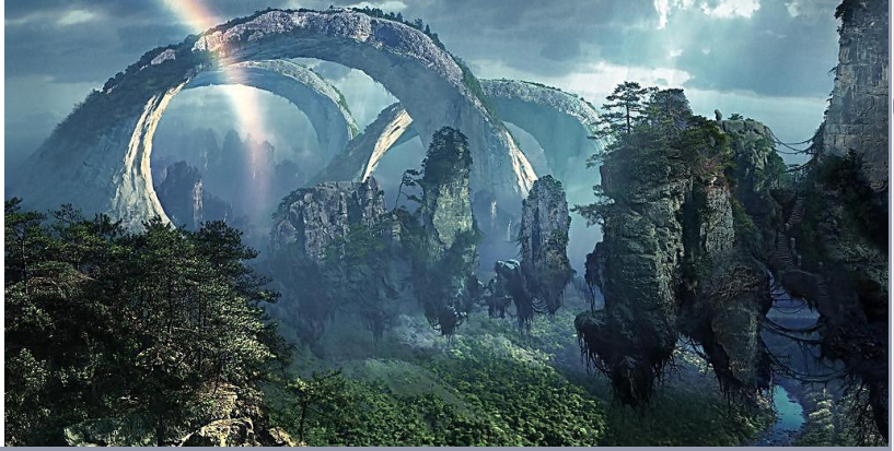 玛雅神雕建造魔幻山水艺术景观设计图片
