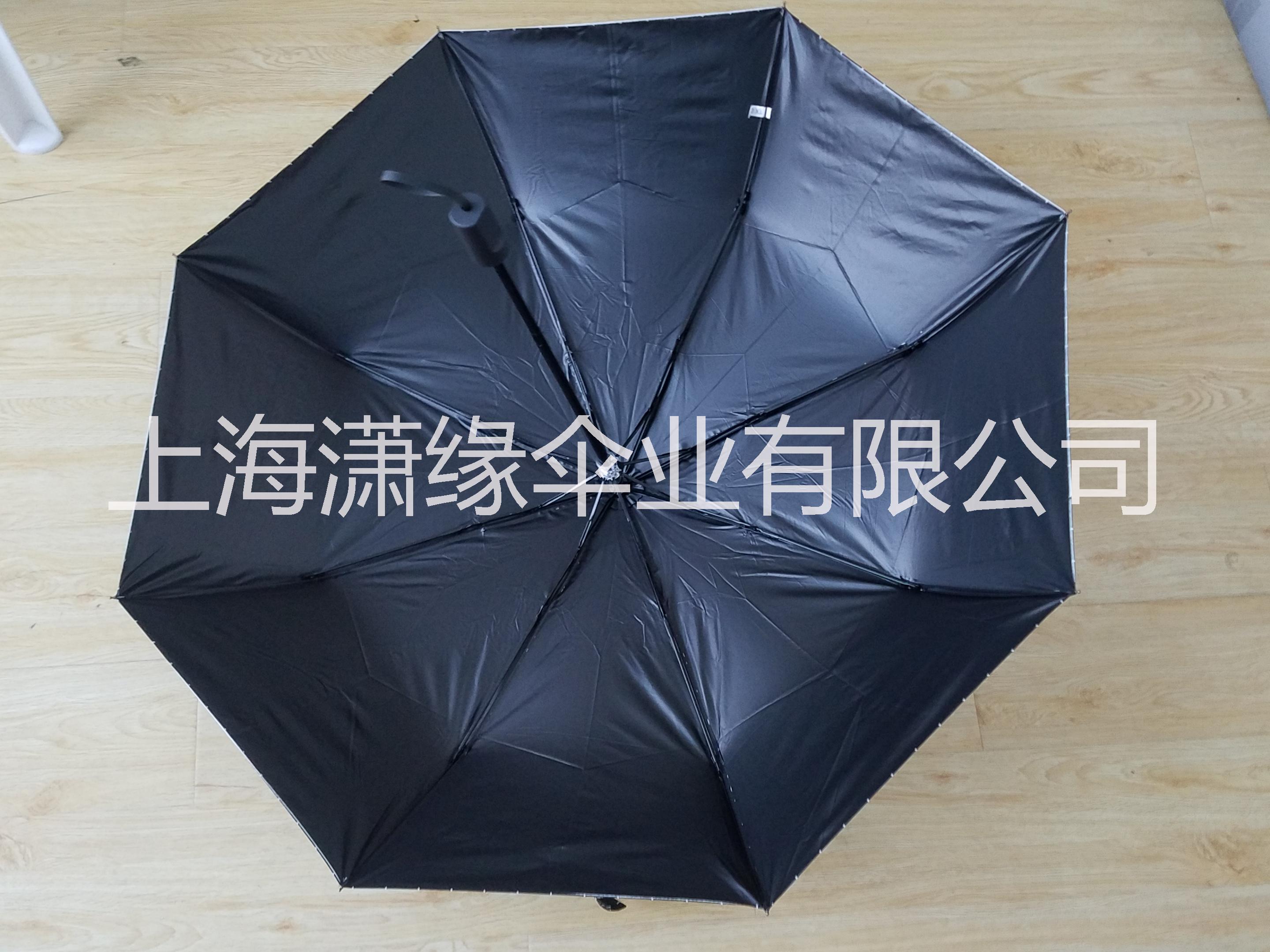 黑胶伞、黑胶布折叠遮阳伞、防UV女士遮阳伞图片