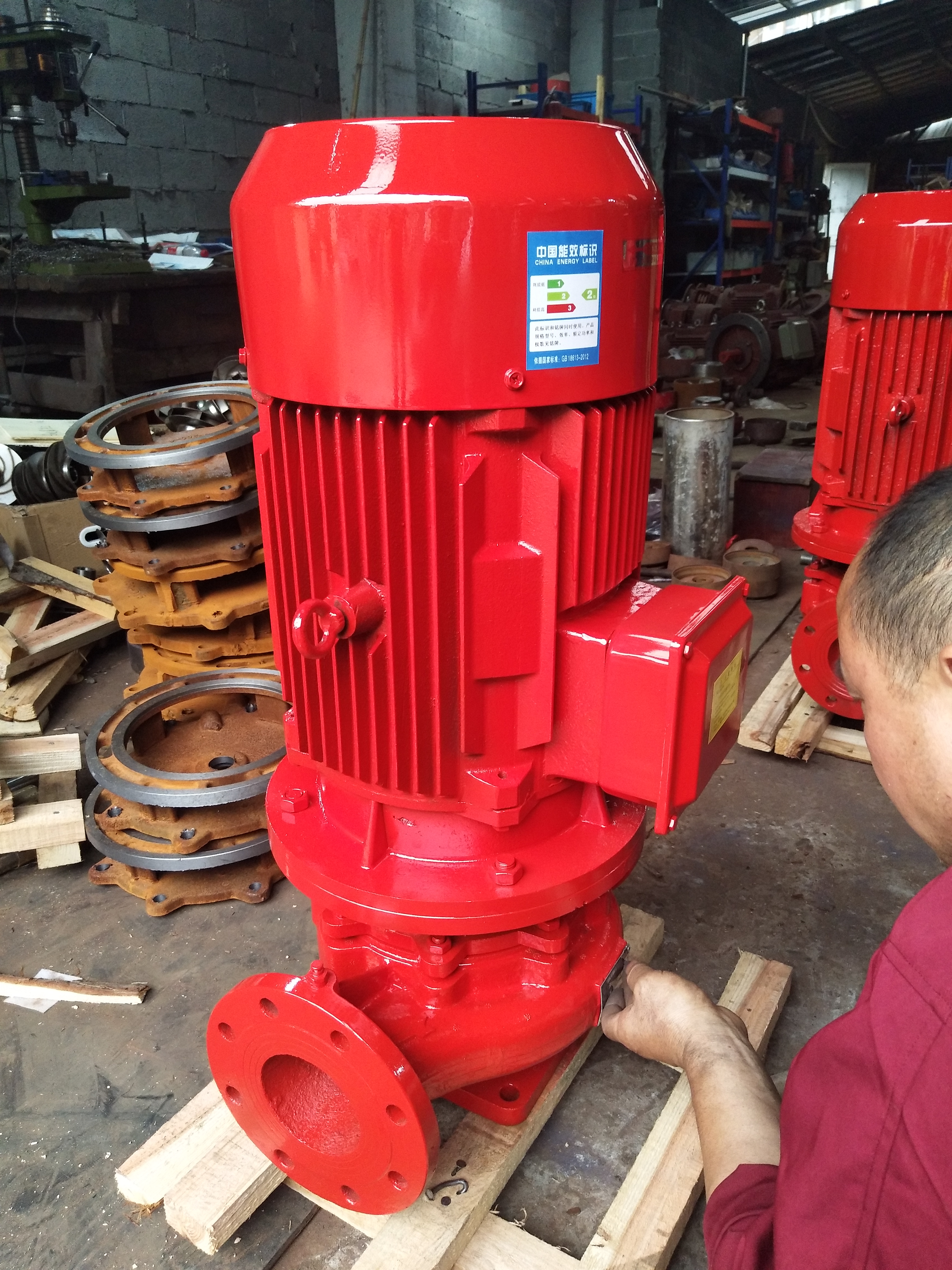 上海贝德泵业XBD7.0/15G-L 18.5kw自动单级单吸管道泵消防泵，  AB签+CCCF一对一消防泵