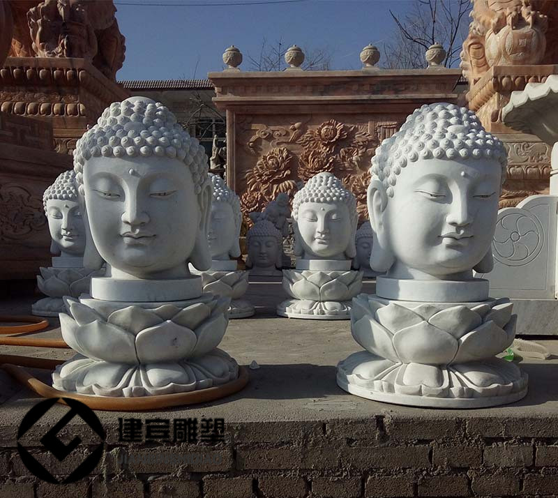 石雕佛头中式客厅佛头装饰雕塑寺庙佛像人物工艺品图片